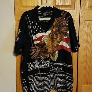 Cotton Traders Sport Patriotic Shirt Sleeve Shirt Size L